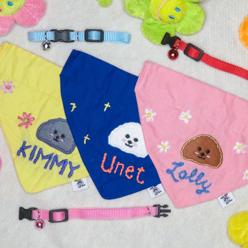 Custom Embroidery Collar Bib - bandana anabul | custom nama anjing/kucing