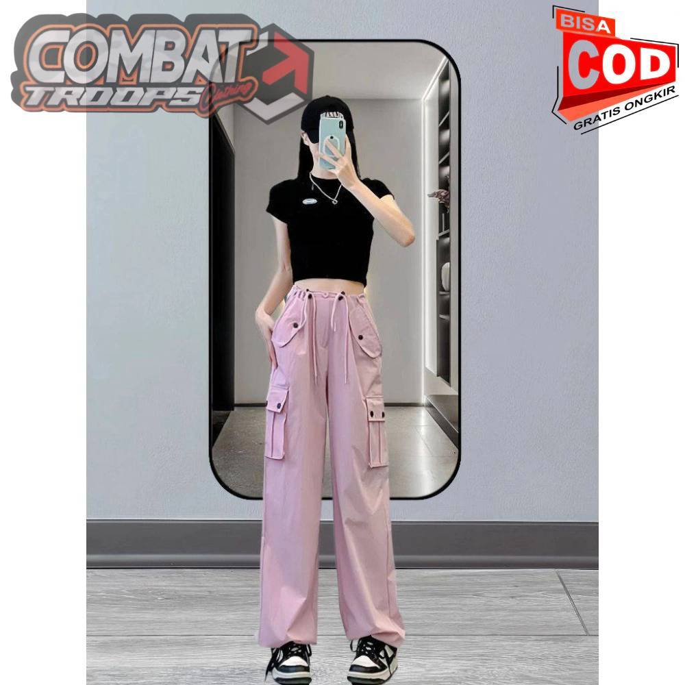 [KHANAYA CLOTHING] Celana Cargo Harajuku Korean Stayil -Celana Cargo Panjang Cewek - Cargo Cewek Mas