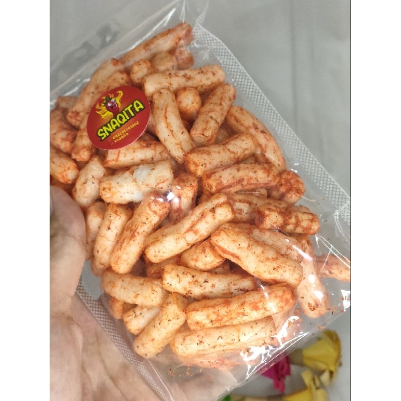 

STIK TONGKOL PEDAS / RIBUT JADUL / BASRENG PEDAS / KERIPIK USUS KRISPI - 50 GRAM