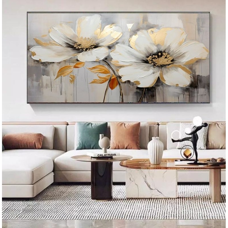 Lukisan Bunga Pajangan Dinding Ruang Tamu Hiasan Dinding Lukisan Plus Bingkai