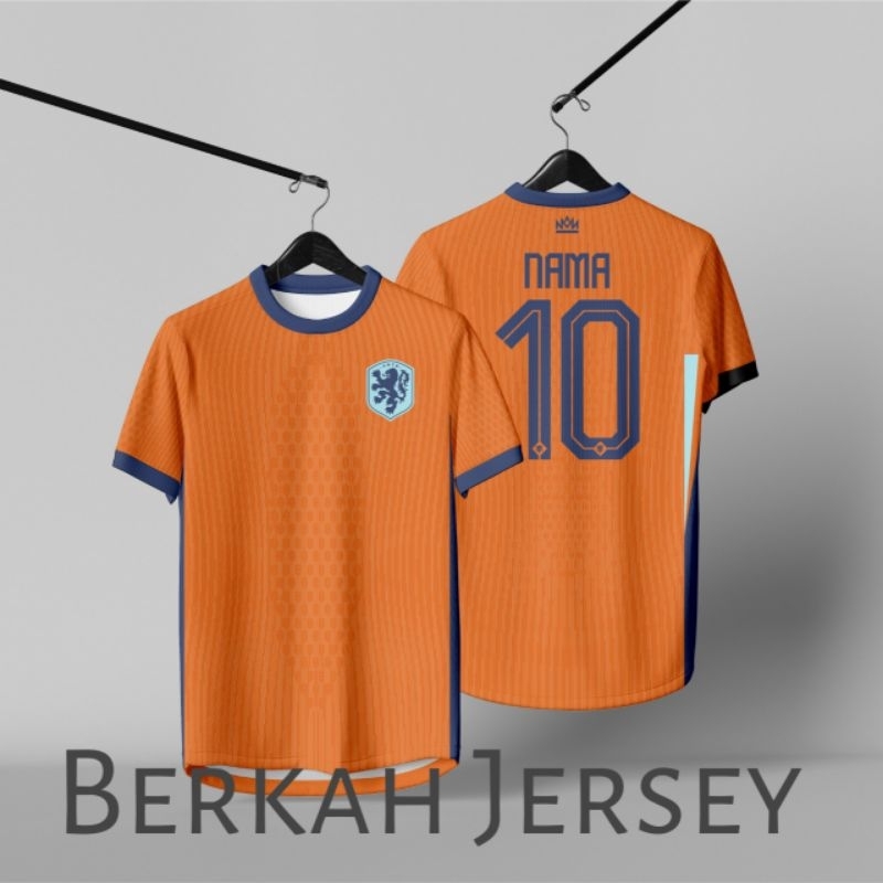 Jersey Belanda Holanda Home 2024 Euro Fullprinting