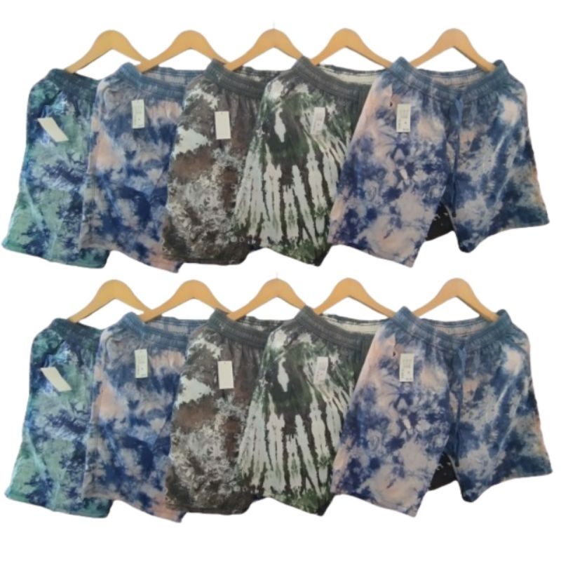 CELANA PENDEK TIE DYE CELANA OLAHRAGA PRIA WANITA CELANA SANTAI