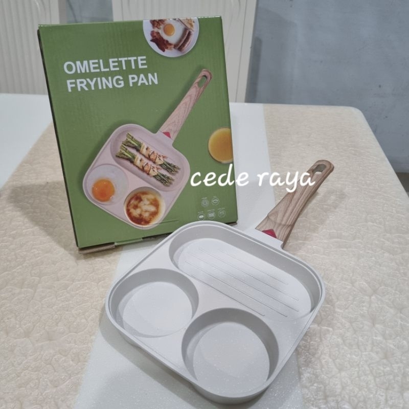 omelette fry pan granite anti lengket 3 lobang europa 19 cm