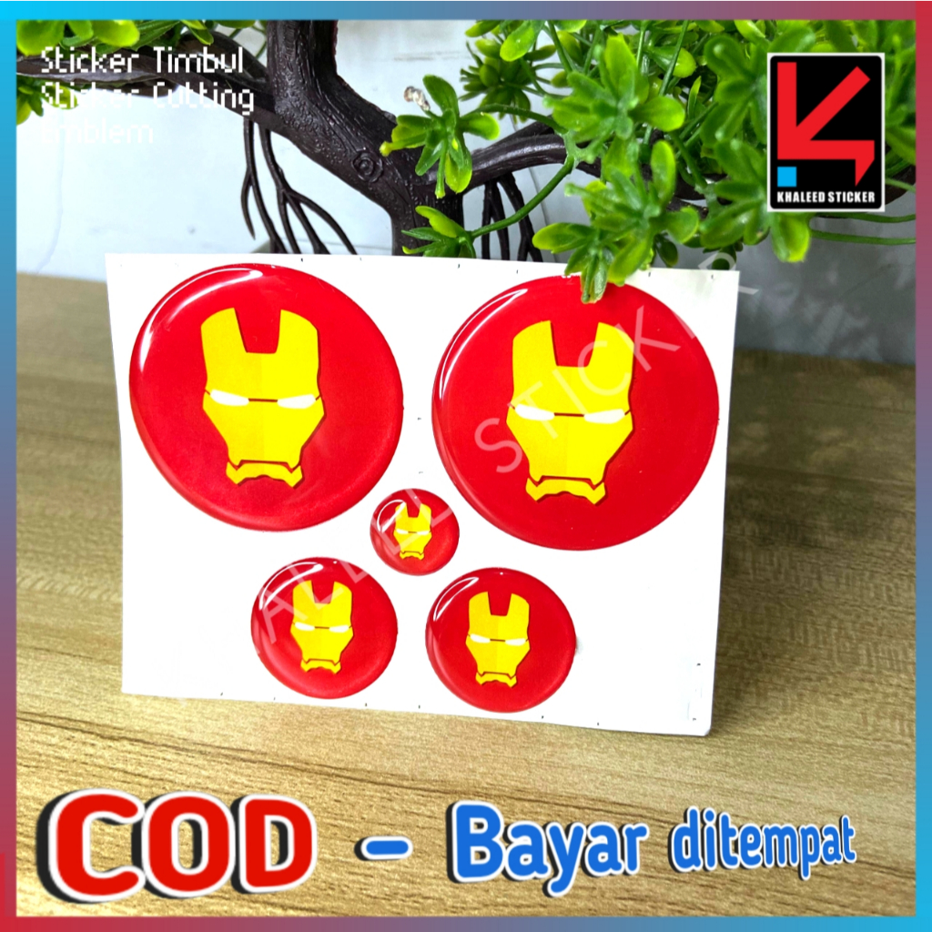 Sticker emblem IRON MAN MERAH stiker timbul stiker motor emblem Nmax Aerox Lexi