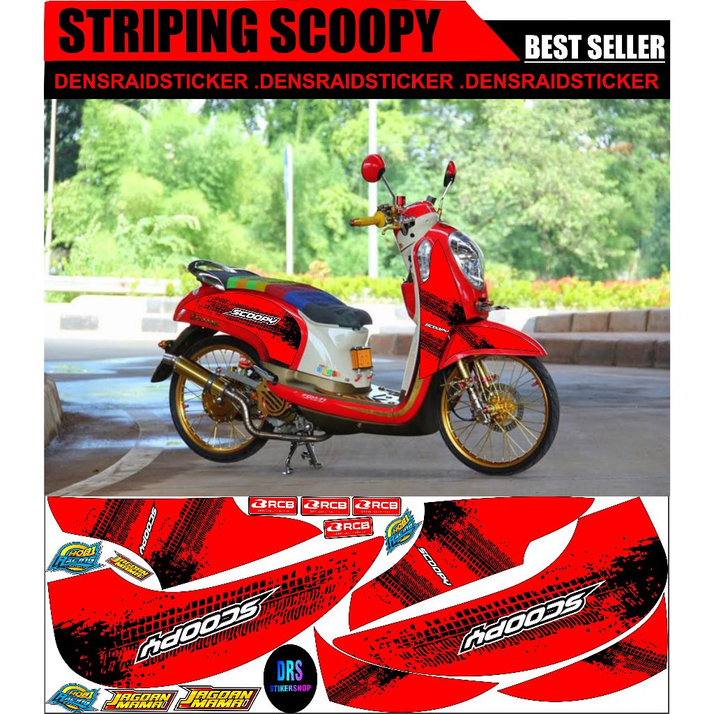 STRIPING STIKER PAREASI SCOPY MODEL BAN SLIP SIMPLE