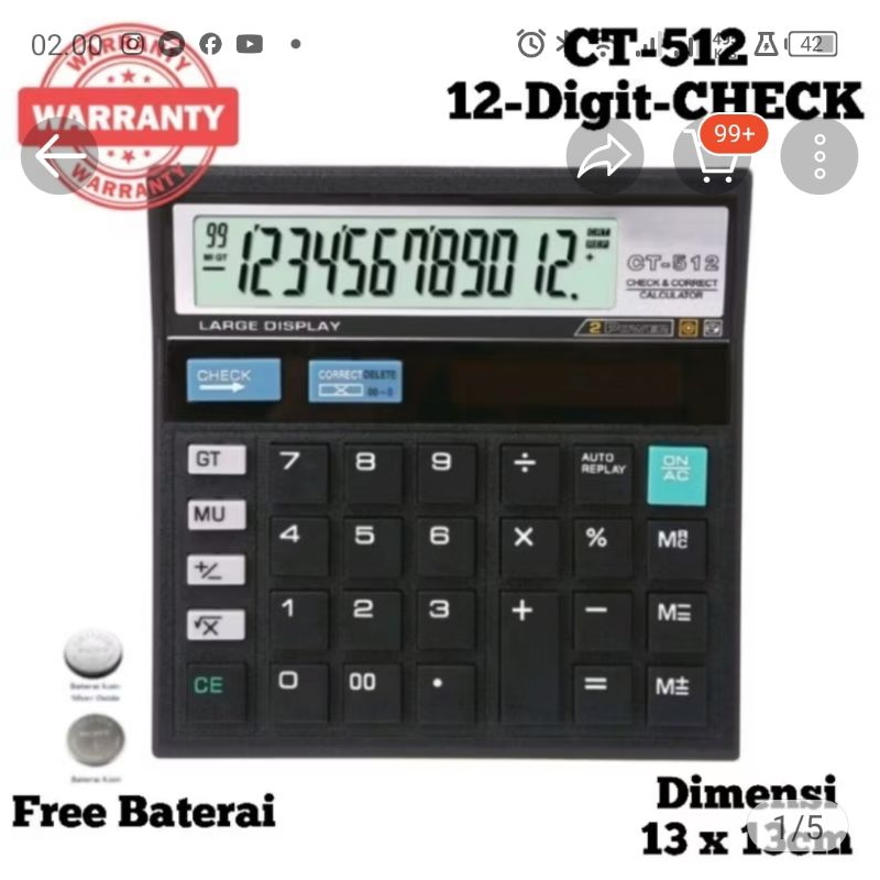 

Kalkulator Citizen 512 12 digit