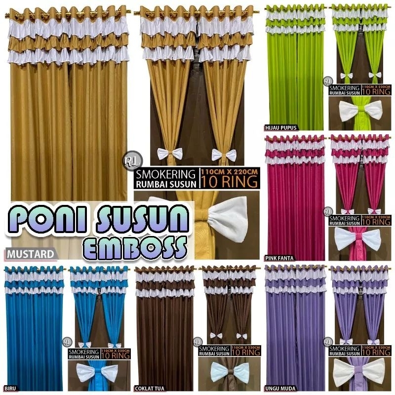 gorden smokering rumbai susun tali pita ring 10 embos polos