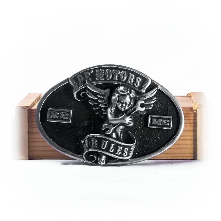 Buckle Kepala Ikat Pinggang Baby Angel, dogdag metalworks, biker, skull, tengkorak, motor