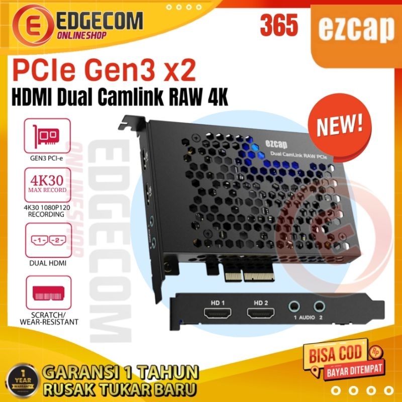 EZCAP 365 PCIE Gen3 HDMI DUAL CAMLINK RAW 4K VIDEO CAPTURE CARD PCI E