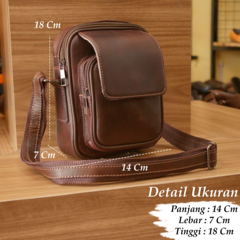 Tas Selempang Pria  Kulit Asli Simple -  Bally Bag