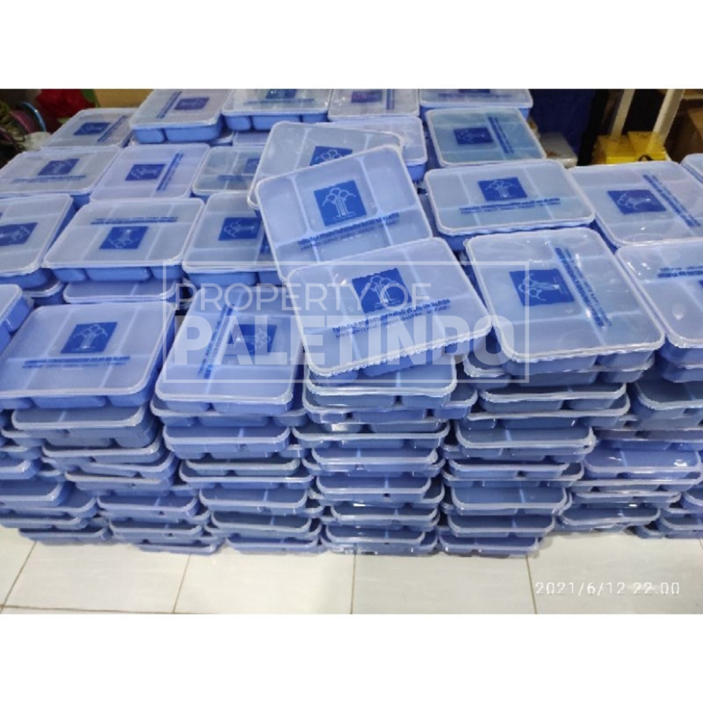 Kotak Makan 6 Sekat Sablon + Gelas Kimmy Kirim Bengkulu