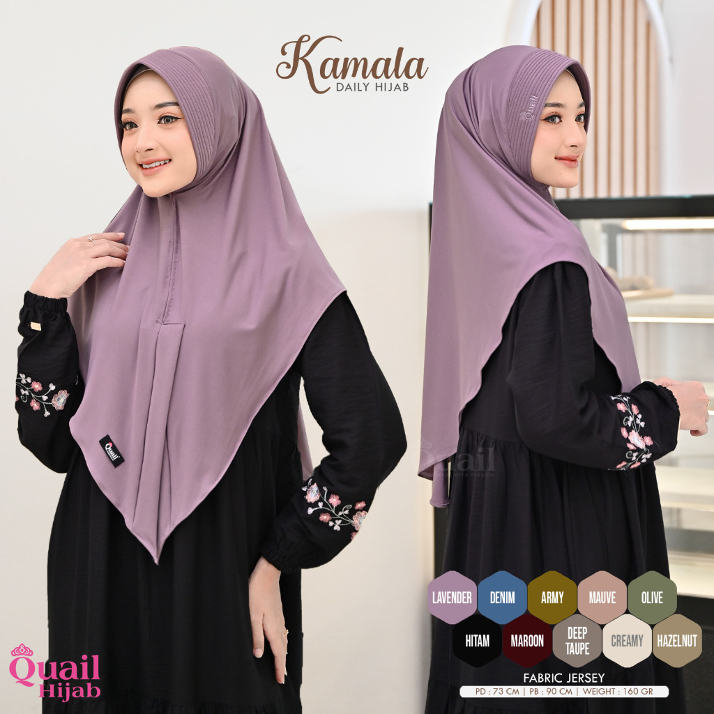 Jilbab KAMALA Quail Hijab Original Daily Instan Jersey Premium Menyilang Terbaru COD Distributor Res