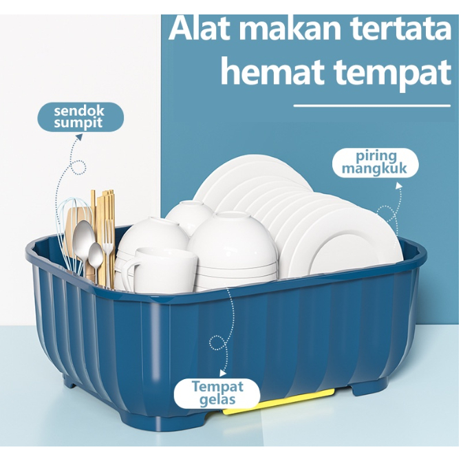 Murah Rak Piring Dapur Tertutup Plastik Tempat Piring Sendok Minimalis Pengering Mini Tutup/Tempat