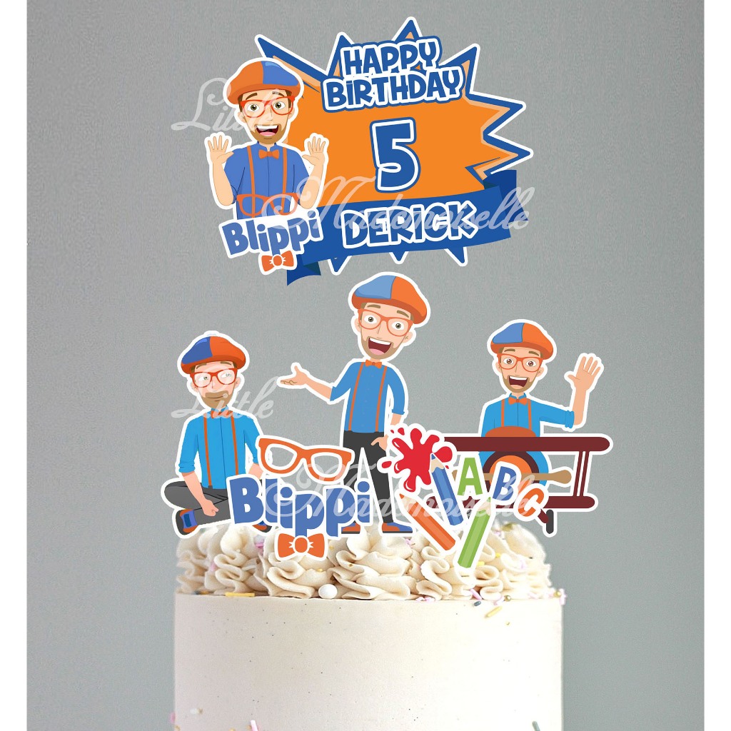 Topper birthday cake cupcake Blippi