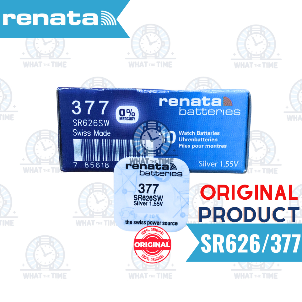 WTT Baterai Renata 377 SR626SW Original SR 626 SR626 Batu Batre Kancing Battery Koin Jam Tangan