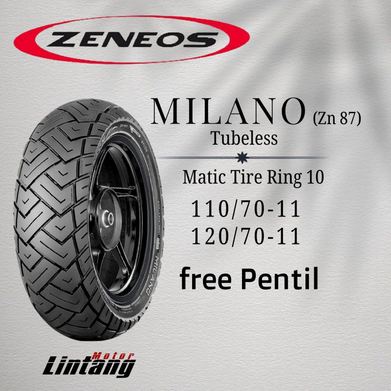 Ban motor vesmet Zeneos Milano Ring 11 scooter metik 110/70-11 120/70-11 120/70-10 120/70-12 tubeles