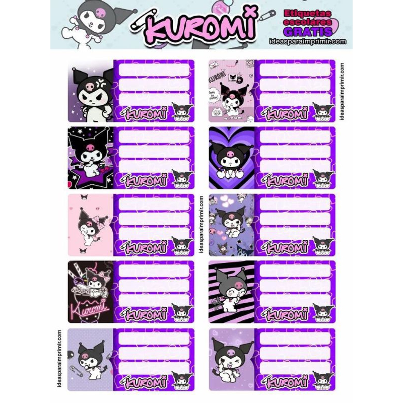 

25 pcs Stiker Mapel Mata Pelajaran Buku Kuromi Cinnamorol Sanrio Hello Kitty My Melody