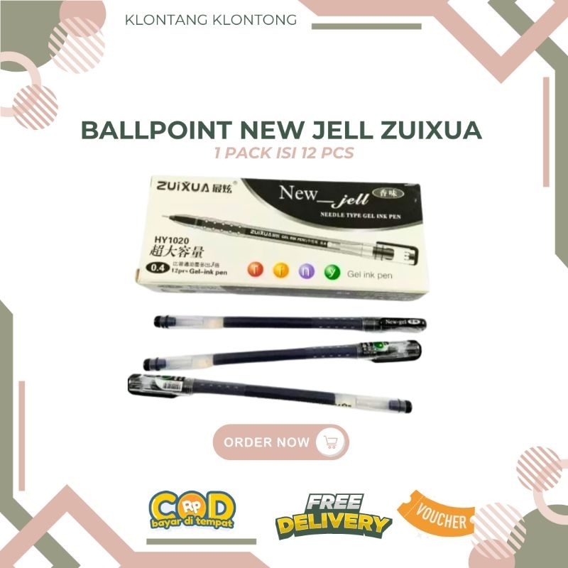 

Ballpoint Gel Zuixia 1 Pack isi 12 Pcs