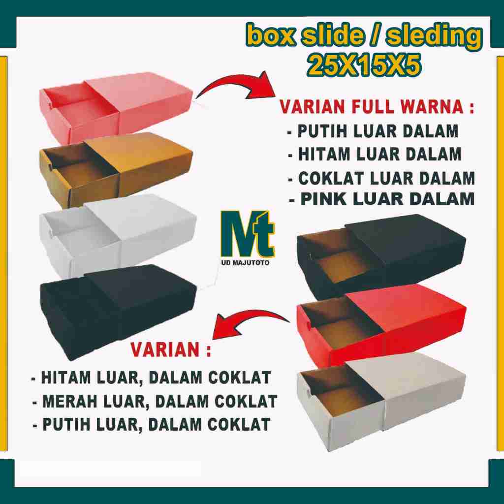 

(PAKET 10 PCS) Box 25x15x5 cm/Box Sleding/Kardus Polos/Box kotak Makan