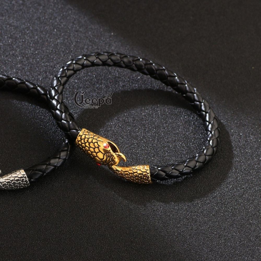 Gelang Kulit Ular Kepala Sanca Aksesoris Fashion Terbaru Model Vintage Kece Casual GK6