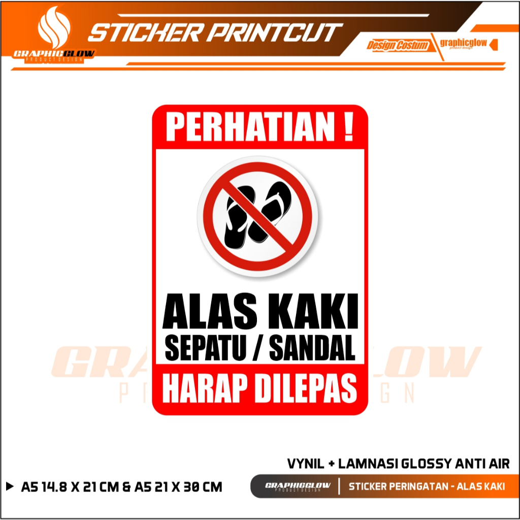 

STIKER STICKER ALAS KAKI HARAP DILEPAS + LAMINASI GLOSSY TAHAN AIR DAN AWET