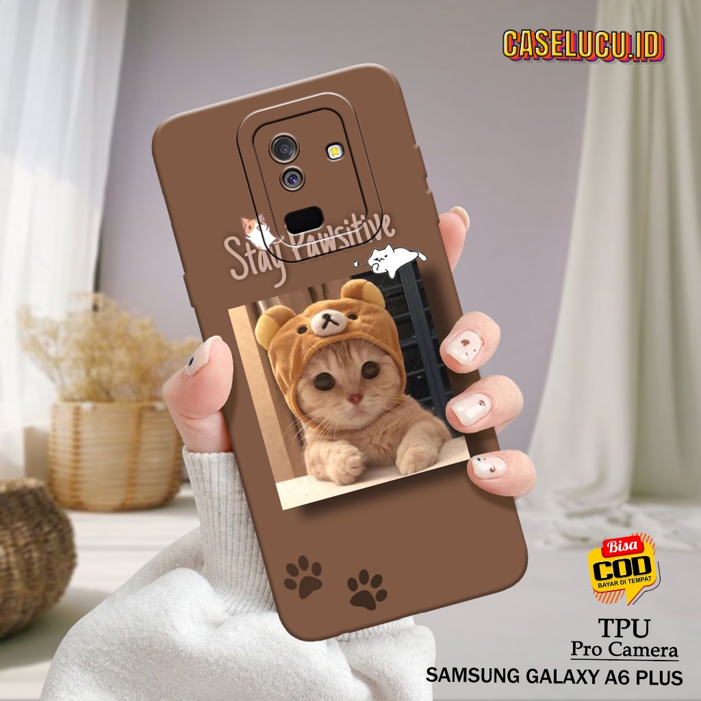 Casing Hp Samsung A6 Plus Terbaru - Case Lucu - Case Samsung A6 Plus - Fashion Case Kucing - Soft Ca