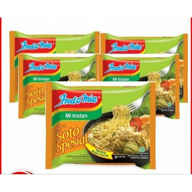

Indomie Mi Instan Soto Spesial 75 g isi 5 bungkus