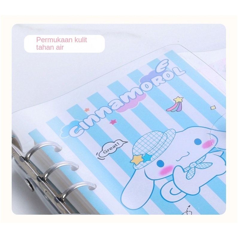 

PuluzBuku binder A6 isi kertas 100 lembar+gantungan kecil+PET stiker Korean style spiral notebook