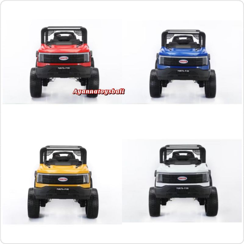 Mainan anak mobil aki yukita F150 Ban karet