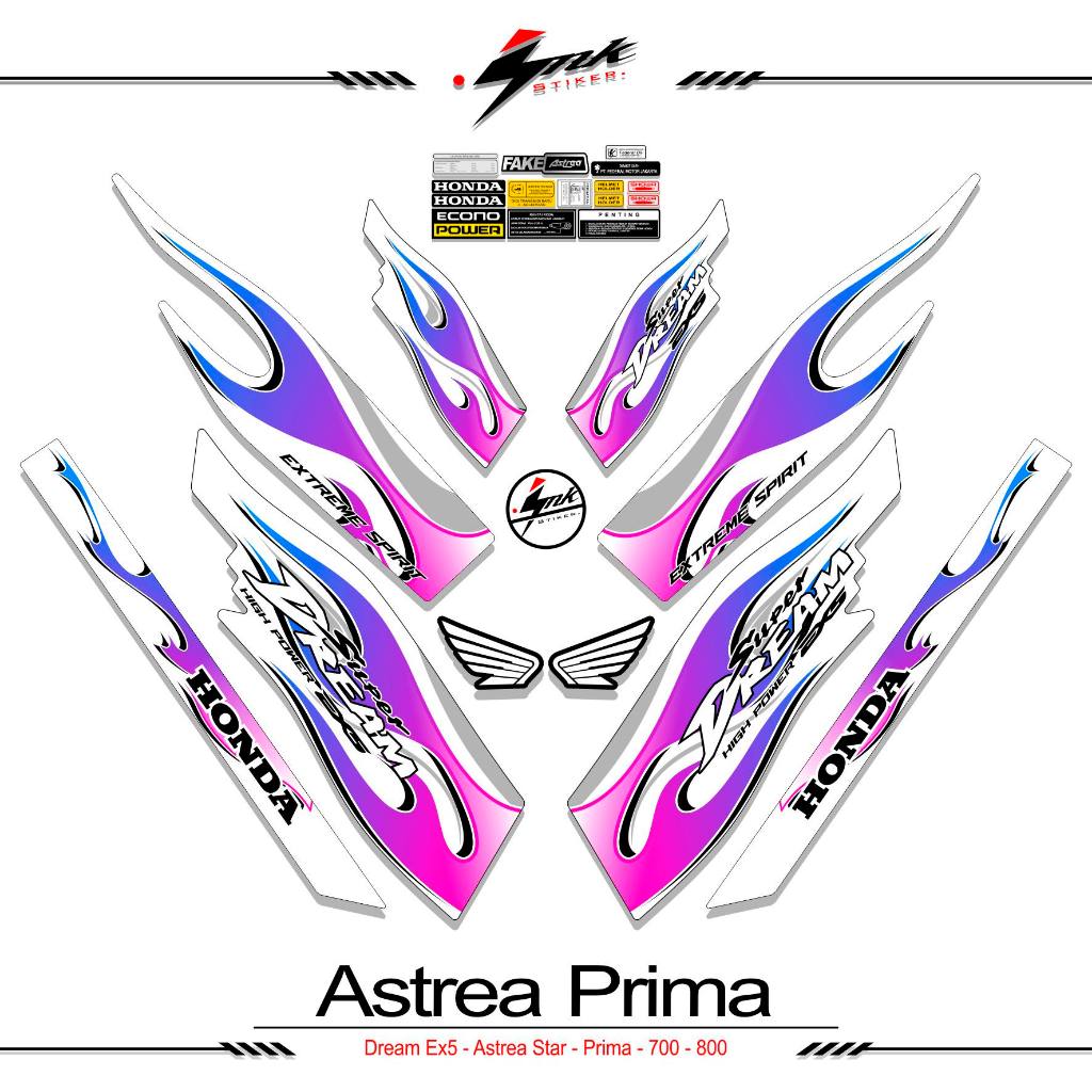 STRIPING HONDA ASTREA MOTIF STAR PRIMA DREAM EX5 TRIBAL FIRE MOTIF 4 / DREAM EX5 / HONDA EX5 / STICK