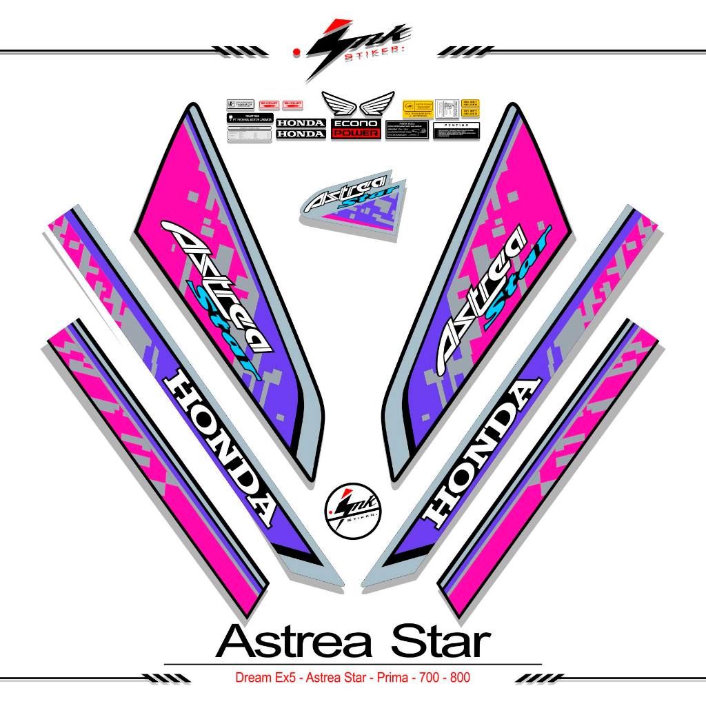 STRIPING HONDA ASTREA MOTIF STAR PRIMA DREAM EX5 TRIBAL FIRE MOTIF 7 / DREAM EX5 / HONDA EX5 / STICK