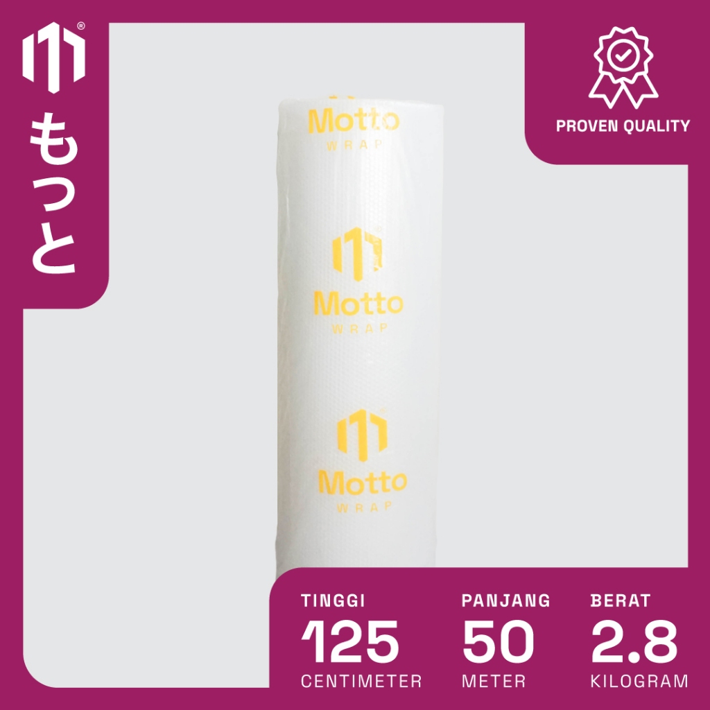 

Bubble Wrap Premium 125CM X 50M Bening - Dengan Core - Plastik Buble/Bubel Motto