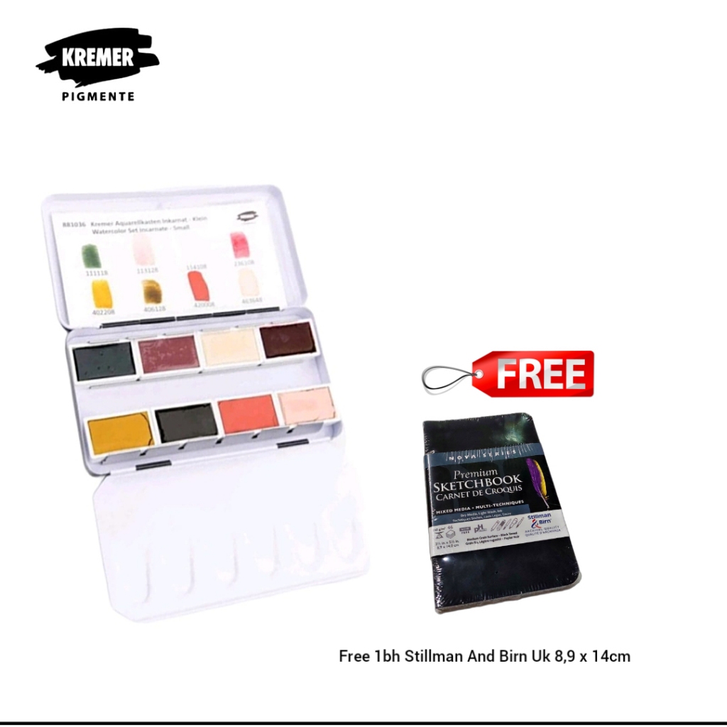 

HOLIDAY SALE!! KREMER WATERCOLOR SET INCARNATE – SMALL FREE STILLMAN & BIRN 8.9X14CM RANDOM