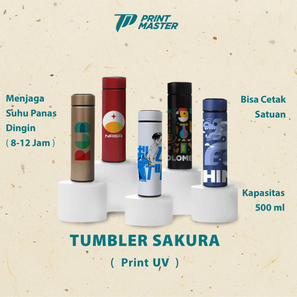 

Custom Tumbler Termos Sakura Souvenir/Promosi Print UV Full Color