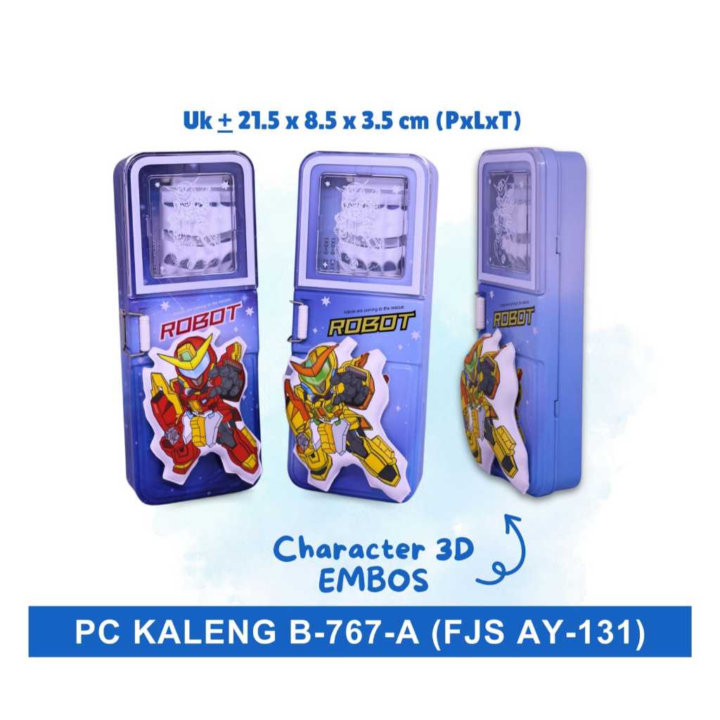 

Pensil Case/ Tepak Pensil/ Tempat Pensil Karakter Robot 3D Emboss/ Kotak Pensil Motif Timbul Anak Cowok