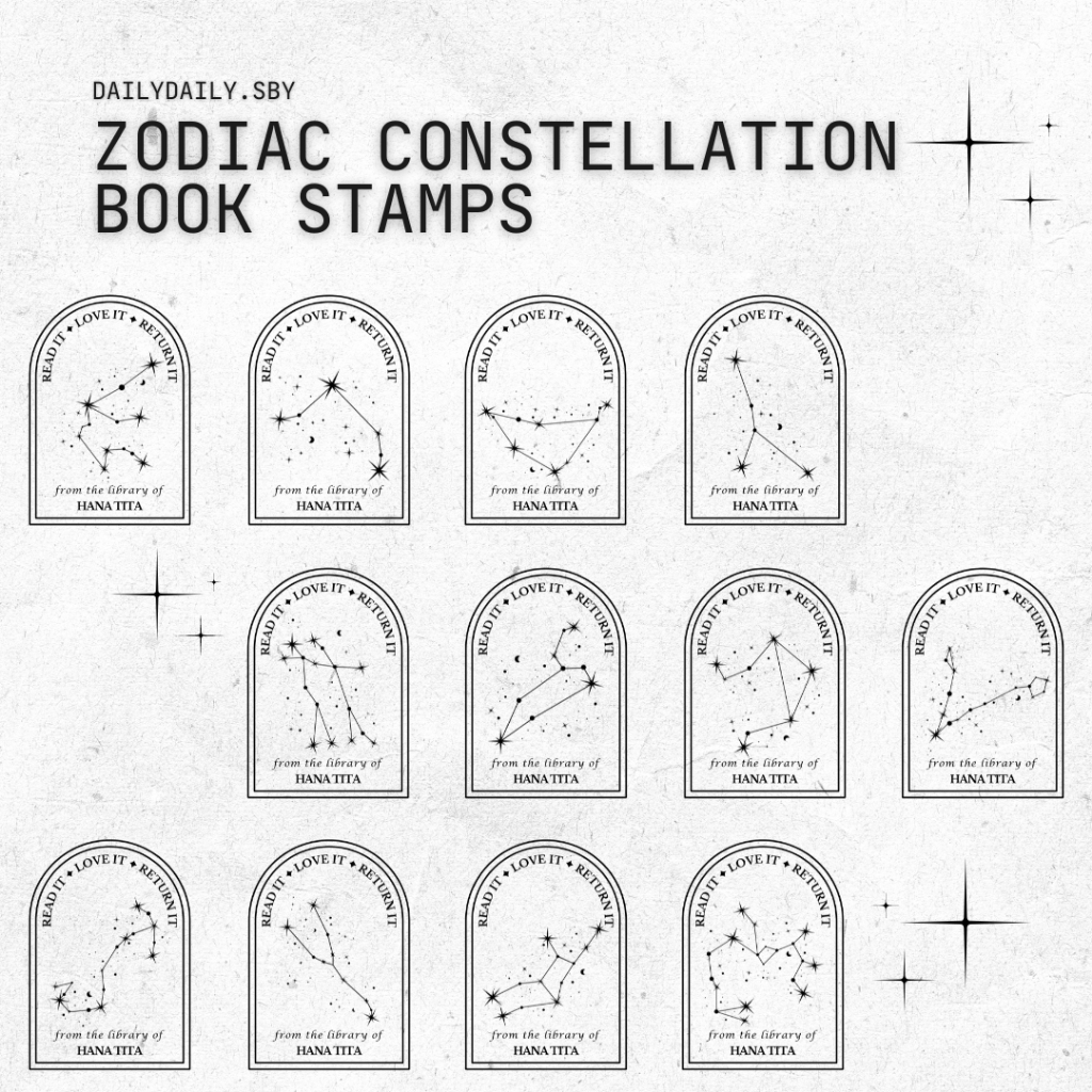 

Book Stamp Zodiac Constellation | Stempel Buku Flash Zodiak Custom Nama