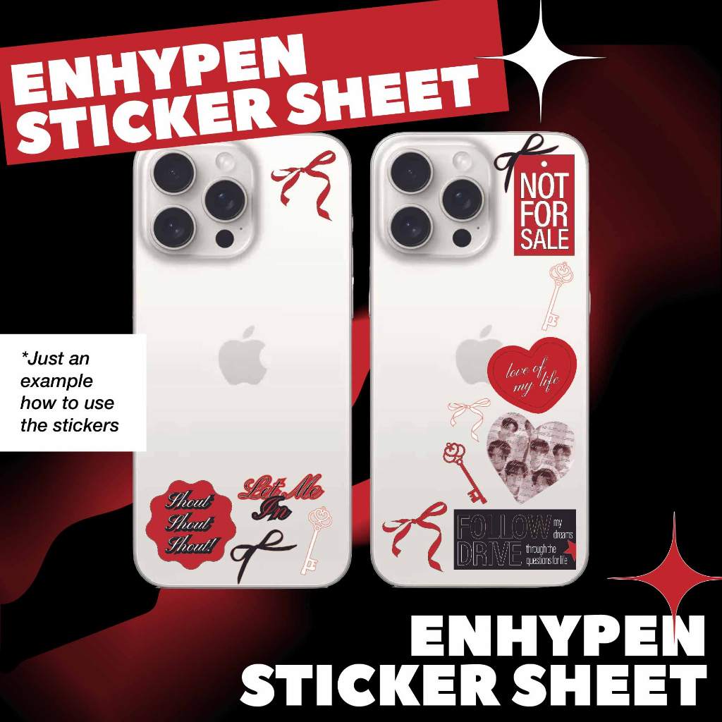 

ENHYPEN STICKER SHEET KPOP MERCH KONSER - Untuk handphone, tas, botol, dll