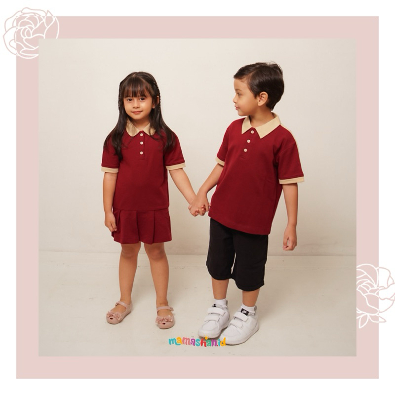 Mamashan | Axel Zea Series | Baju Couple Anak | Atasan Polo Anak | Dress Polo Anak