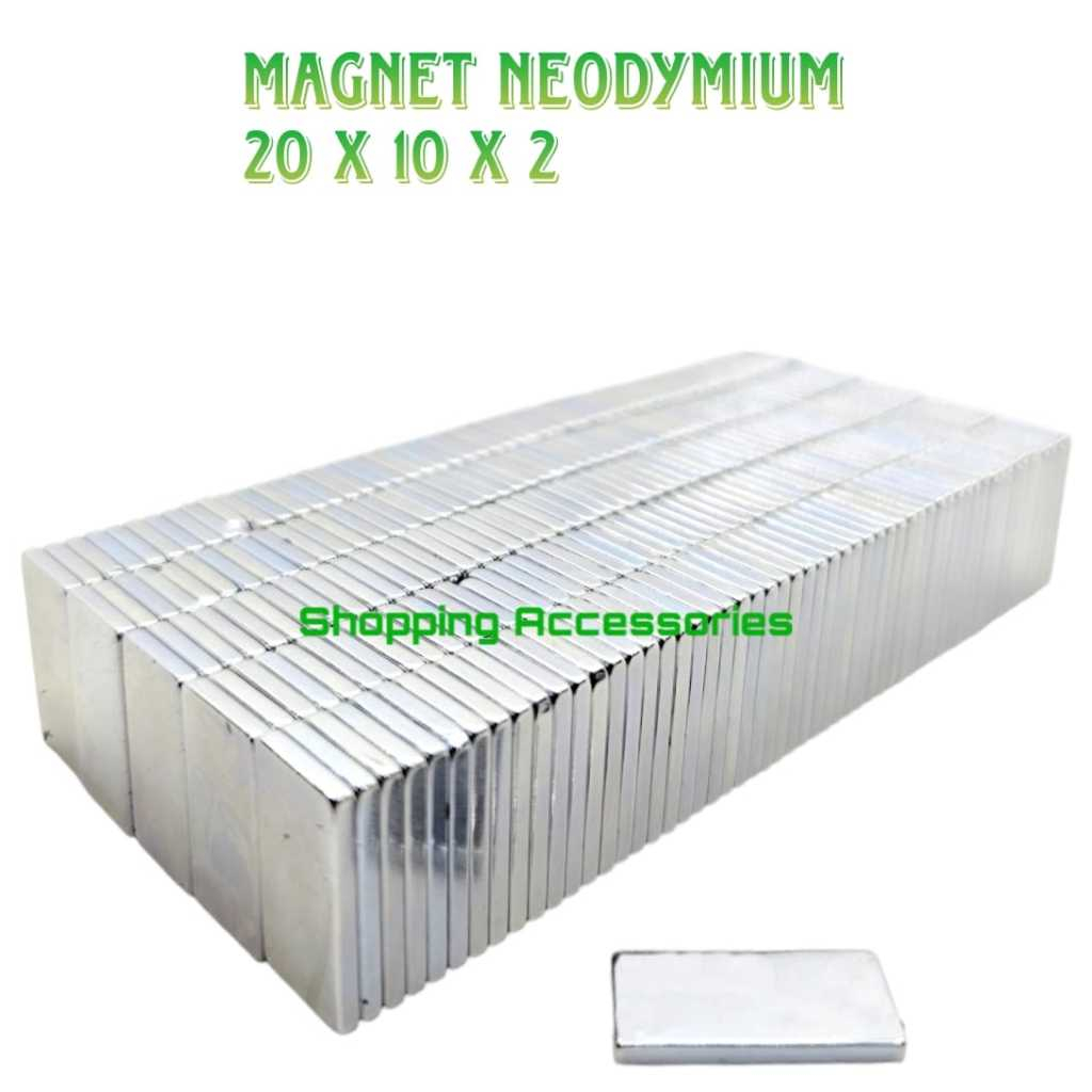 Magnet Neodymium Kotak Ukuran 20x10x2mm Strong Magnet -1pcs