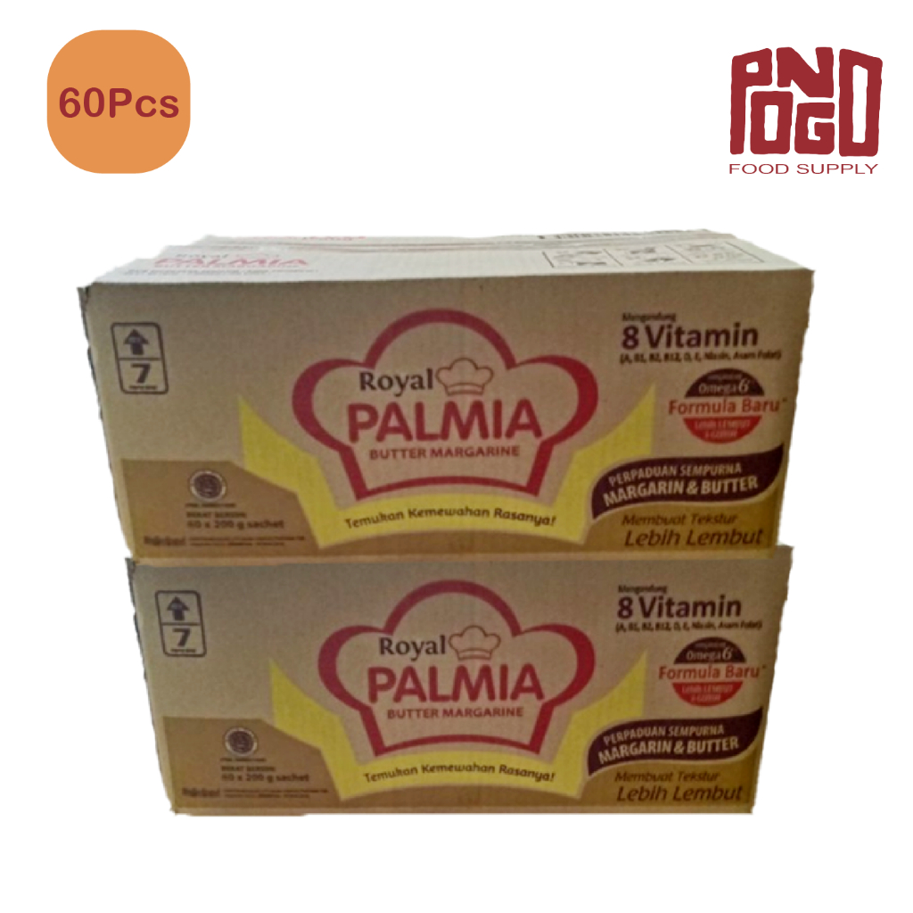 

PALMIA ROYAL MARGARINE 1DUS KEMASAN 200GR ISI 60PCS