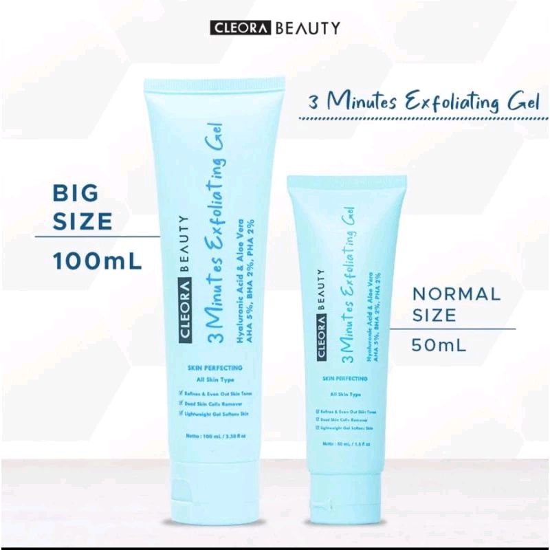 CLEORA Peeling Gel - Cleora Beauty 3 Minutes Exfoliasi Gel 100ml - Peeling Gel Exfoliasi Wajah - Scr