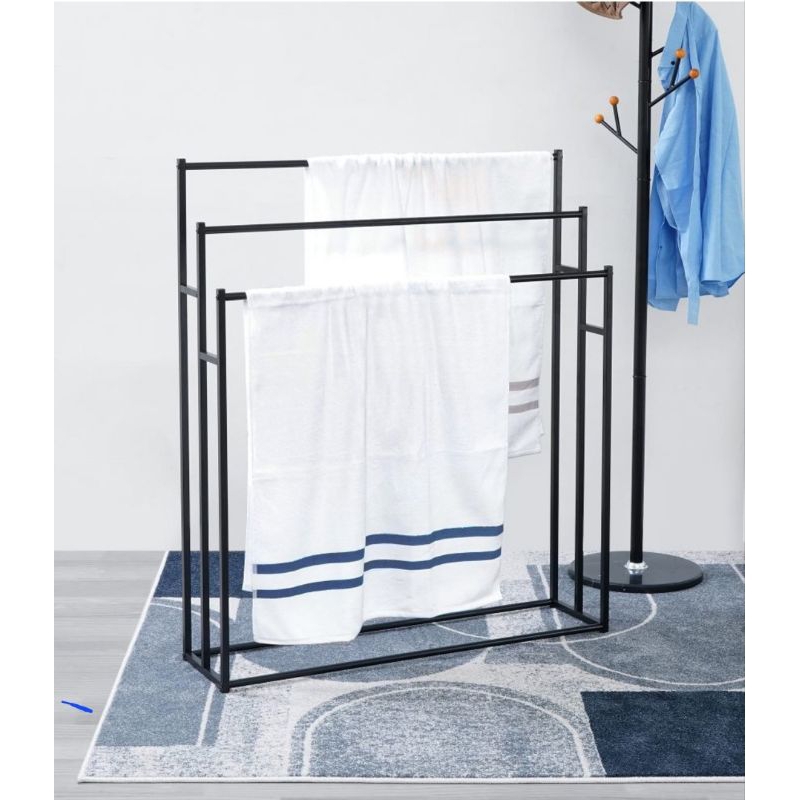 Informa rak jemuran handuk hitam titan