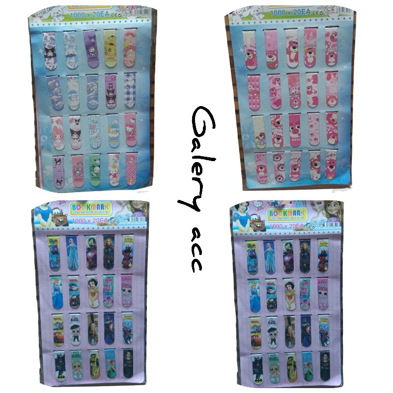 

PEMBATASAN BUKU(8500 ISI20 PCS/LEMBAR/1PAPAN RANDOM)KERTAS HOLOGRAM LUCU BOOK Mark MAGNETICK