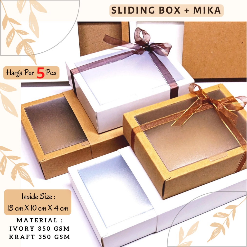 

Terlaris Sliding Box 5 Pcs Kotak Polos SlopBox Dus Hadiah Hamper Kado Bingkisan