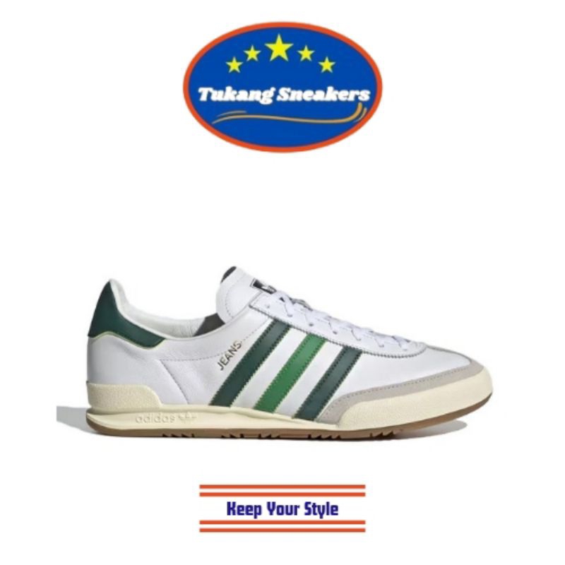 Sepatu Casual Pria Adidas Jeans Original - White/Green ADIGW5755