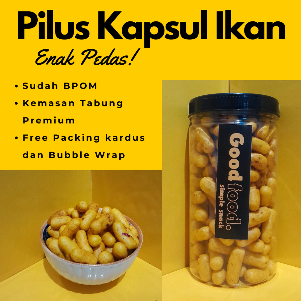 

GOOD Snack Pilus Kapsul Ikan Enak Pedas Cemilan Makanan Ringan Kemasan 1000ml Termurah Berkualitas