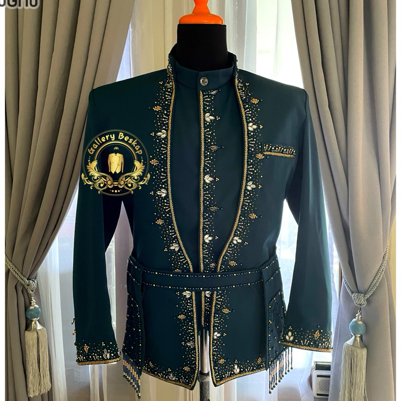 Beskap pengantin sunda warna emerald