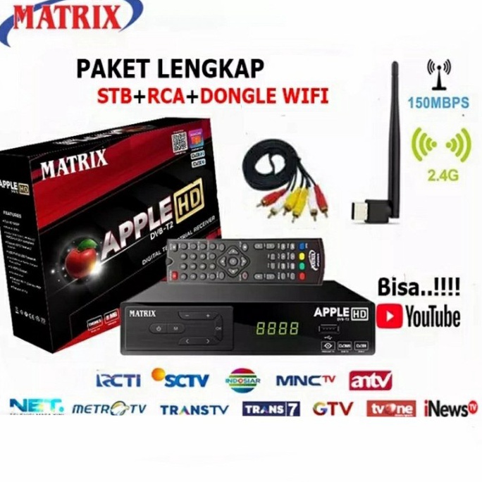 Terlaris STB MATRIX Set Top Box dvb T2 digital smart Plus Dongle WIFI