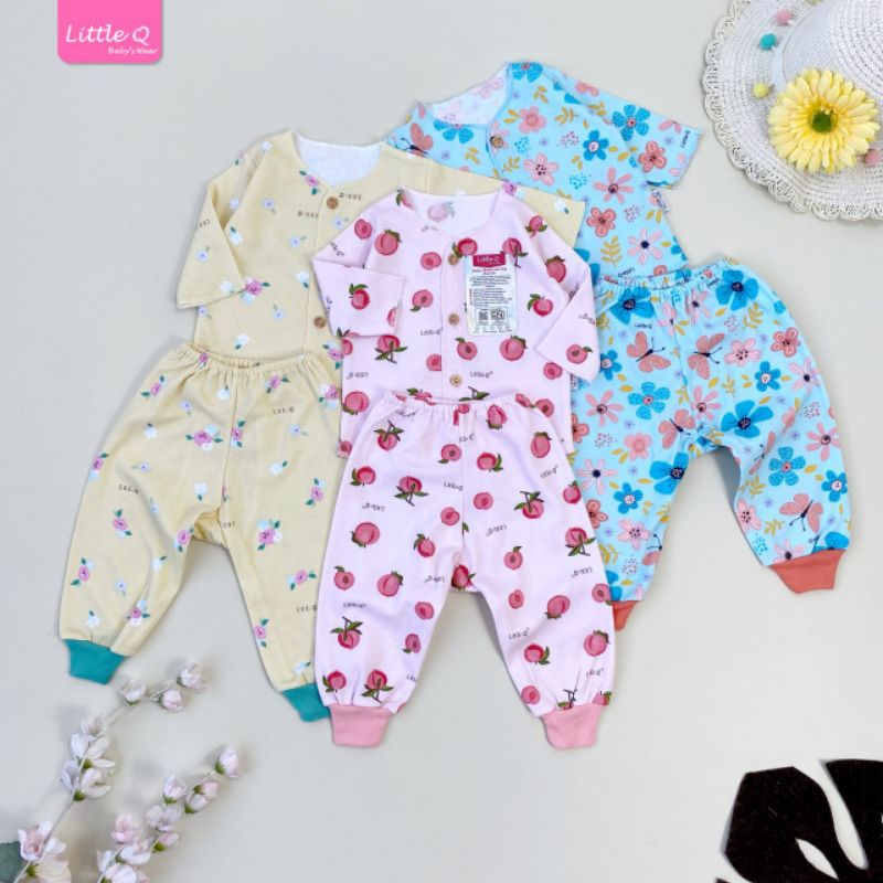 Newborn|Little Q Baju Tidur Bayi/Piyama Bayi Perempuan Newborn Stelan Panjang