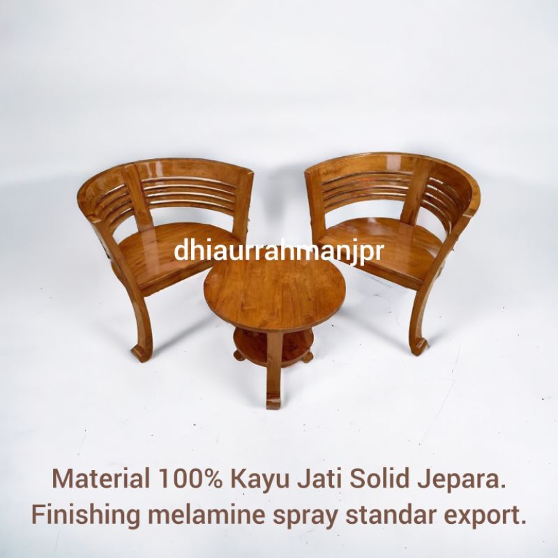 Meja Teras Kursi Teras Kayu Jati Solid Jepara